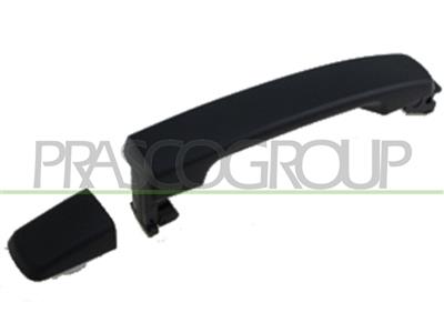 FRONT DOOR HANDLE RIGHT+REAR RIGHT/LEFT-OUTER-SMOOTH-BLACK-WITHOUT KEY HOLE