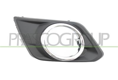 BUMPER GRILLE LEFT-BLACK-WITH FOG LAMP HOLE-WITH CHROME FRAME