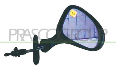 DOOR MIRROR RIGHT-CABLE-BLACK-CONVEX-CHROME