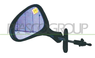 DOOR MIRROR LEFT-CABLE-BLACK-CONVEX-CHROME