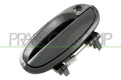 FRONT DOOR HANDLE RIGHT-OUTER-SMOOTH-BLACK-WITH KEY HOLE