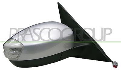 DOOR MIRROR RIGHT-ELECTRIC-HEATED-PRIMED-WITH LAMP-CONVEX-CHROME-8H6P