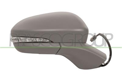 DOOR MIRROR RIGHT-ELECTRIC-PRIMED-HEATED-FOLDABLE-WITH LAMP-WITH AMBIENT LIGHT-ASPHERICAL-9 PINS