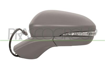 DOOR MIRROR LEFT-ELECTRIC-PRIMED-HEATED-FOLDABLE-WITH LAMP-WITH AMBIENT LIGHT-ASPHERICAL-9 PINS