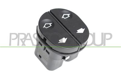 FRONT DOOR LEFT WINDOW REGULATOR PUSH-BUTTON PANEL-BLACK-2 SWITCHES-8 PINS