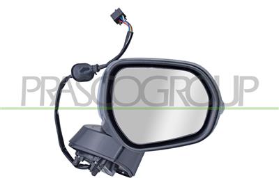 DOOR MIRROR RIGHT-ELECTRIC-PRIMED-HEATED-WITH LAMP-CONVEX-6 PINS