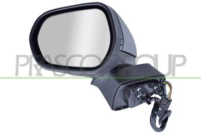 DOOR MIRROR LEFT-ELECTRIC-PRIMED-HEATED-WITH LAMP-CONVEX-6 PINS