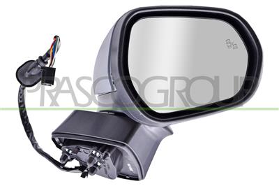 DOOR MIRROR RIGHT-ELECTRIC-PRIMED-HEATED-FOLDABLE-WITH LAMP-WITH AMBIENT LIGHT-WITH BLIS-CONVEX-12 PINS