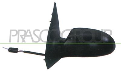 DOOR MIRROR LEFT-CABLE-BLACK-CONVEX-CHROME