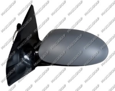 DOOR MIRROR LEFT-ELECTRIC-HEATED-PRIMED-CONVEX-CHROME