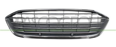 RADIATOR GRILLE-BLACK-WITH SATIN MOLDING-WITH CHROME FRAME