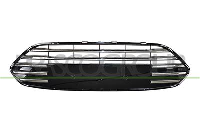 FRONT BUMPER GRILLE-CENTRE-GLOSS-BLACK-WITH CHROME MOLDING