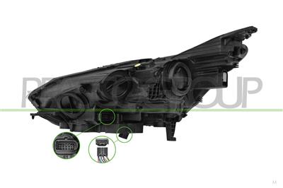 HEADLAMP RIGHT H7+H1-ELECTRIC-WITH MOTOR-WITHOUT CONTROL UNIT-WITH LED DAY RUNNING LIGHT-VALEO TYPE