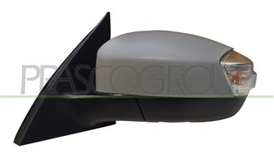 DOOR MIRROR LEFT-ELECTRIC-HEATED-PRIMED-WITH LAMP-WITH AMBIENT LIGHT-ASPHERICAL-CHROME