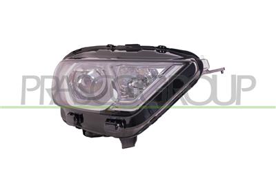 HEADLAMP RIGHT H1+H18 ELECTRIC-WITH MOTOR-WITH DAY RUNNING LIGHT-CHROME-LED