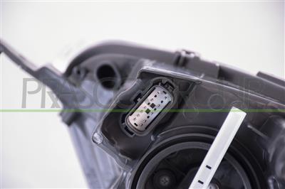 HEADLAMP RIGHT H1+H18 ELECTRIC-WITH MOTOR-WITH DAY RUNNING LIGHT-CHROME-LED