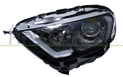 HEADLAMP LEFT H1+H18 ELECTRIC-WITH MOTOR-WITH DAY RUNNING LIGHT-BLACK-LED
