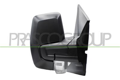 DOOR MIRROR RIGHT-MANUAL BLACK-WITH LAMP-CONVEX-CHROME