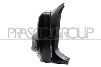 DOOR MIRROR LEFT-MANUAL BLACK-WITH LAMP-CONVEX-CHROME