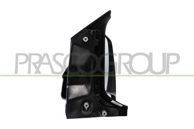 DOOR MIRROR LEFT-MANUAL BLACK-WITH LAMP-CONVEX-CHROME