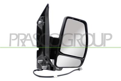 DOOR MIRROR RIGHT-ELECTRIC-BLACK-HEATED-WITH LAMP-CONVEX-CHROME