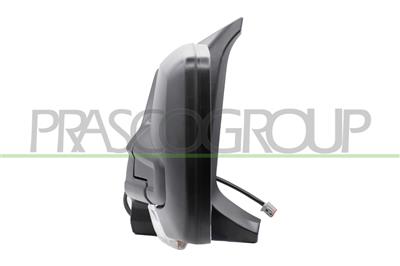 DOOR MIRROR LEFT-ELECTRIC-BLACK-HEATED-WITH LAMP-CONVEX-CHROME