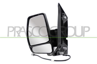 DOOR MIRROR LEFT-ELECTRIC-BLACK-HEATED-WITH LAMP-CONVEX-CHROME