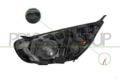 HEADLAMP RIGHT-ELECTRIC-WITH MOTOR-WITH DAY RUNNING LIGHT-LED