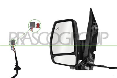 ESPEJO IZQUIERDO-ELECTRICO-NEGRO-TERMICO-CON PILOTO-CON BLIS-CONVEXO-8 PINES