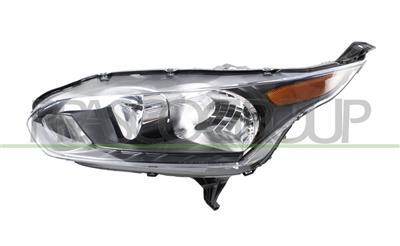 HEADLAMP LEFT H7+H15 ELECTRIC-WITH MOTOR-BLACK-AMBER INDICATOR