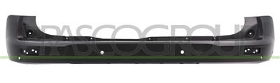 REAR BUMPER-CENTRE-BLACK-TEXTURED FINISH-WITH PDC+SENSOR HOLDERS-WITH TOW HOOK COVER