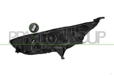 PROIETTORE DESTRO H7+H15-ELETTRICO-CON MOTORE-NERO-VERSIONE VALEO