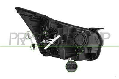 HEADLAMP LEFT-XENON-D5S-ELECTRIC-WITH MOTOR-WITH DAY RUNNING LIGHT-LED