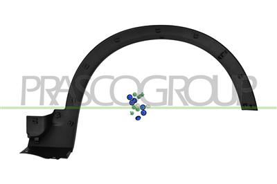 RADLAUFLEISTE VORNE LINKS-SCHWARZ-GENARBT-MIT CLIPS