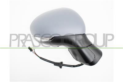 DOOR MIRROR RIGHT-ELECTRIC-HEATED-PRIMED-WITH SENSOR-WITH LAMP-CONVEX-CHROME