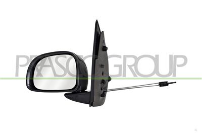 DOOR MIRROR LEFT-CABLE-BLACK-CONVEX-CHROME
