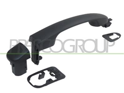 FRONT DOOR HANDLE RIGHT+REAR RIGHT/LEFT-OUTER-BLACK-WITHOUT KEY HOLE