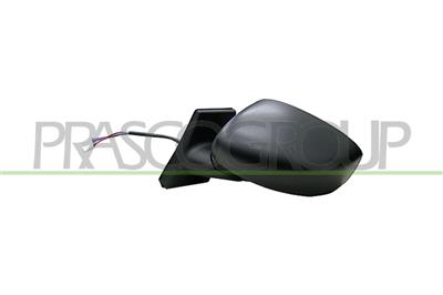 DOOR MIRROR LEFT-ELECTRIC-BLACK-HEATED-WITH SENSOR-CONVEX-CHROME