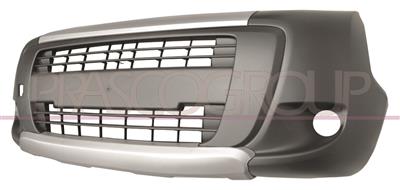 FRONT BUMPER-BLACK-WITH FOG LAMHOLES-WITH UPPER AND LOWER BAND SILVER PAINTED MOD. ADVENTURE