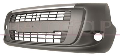 FRONT BUMPER-BLACK-WITH FOG LAMP HOLES-WITH SILVER BAND-UPPER