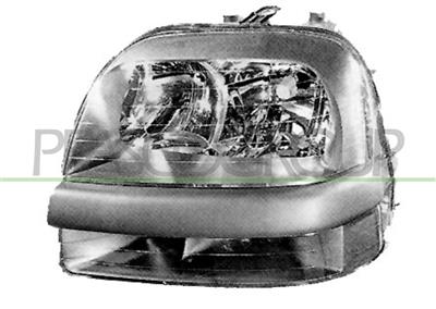 HEADLAMP RIGHT MOD. H1+H1+H7 ELECTRIC-WITHOUT MOTOR-WITH FOG LAMP