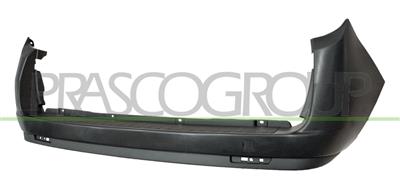 REAR BUMPER-BLACK-SMOOTH FINISH TO BE PRIMED-OPEN SIDE TAILGATE-WITH TOW HOOK COVER-WITH CUTTING MARKS FOR PDC