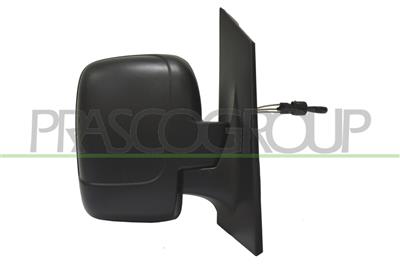 DOOR MIRROR RIGHT-CABLE-BLACK-SIMPLE GLASS-CONVEX-CHROME