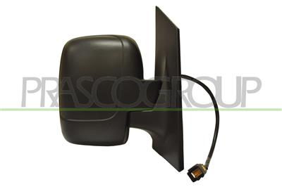 DOOR MIRROR RIGHT-ELECTRIC-BLACK-HEATED-WITH SENSOR-CONVEX-CHROME-SINGLE GLASS