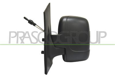 DOOR MIRROR LEFT-CABLE-BLACK-CONVEX-CHROME-DOUBLE GLASS