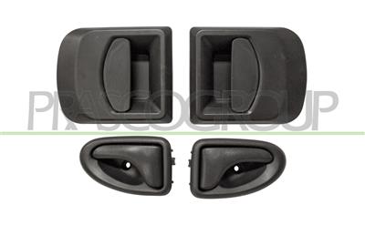 JUEGO DE MANECILLAS INTEROIR+EXTERIOR NEGRO