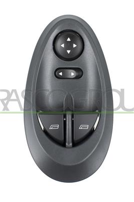 PULSANTIERA ALZACRISTALLO PORTA ANTERIORE SINISTRA-NERA-2 INTERRUTTORI-CON FUNZIONE REGOLAZIONE RETROVISORI-20 PINS