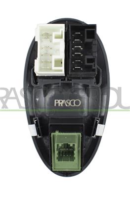 PULSANTIERA ALZACRISTALLO PORTA ANTERIORE SINISTRA-NERA-2 INTERRUTTORI-CON FUNZIONE REGOLAZIONE RETROVISORI-20 PINS