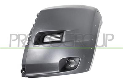 FRONT BUMPER END CUP LEFT-DARK GRAY-TEXTURED FINISH-WITH WING EXTENSION HOLES