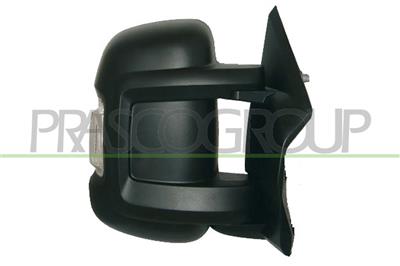 DOOR MIRROR RIGHT-MANUAL-BLACK-WITH LAMP-CONVEX-SHORT ARM-FOR 5W LAMP